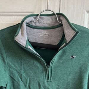 Vineyard Vines Forest Green Quarter-Zip Sweater